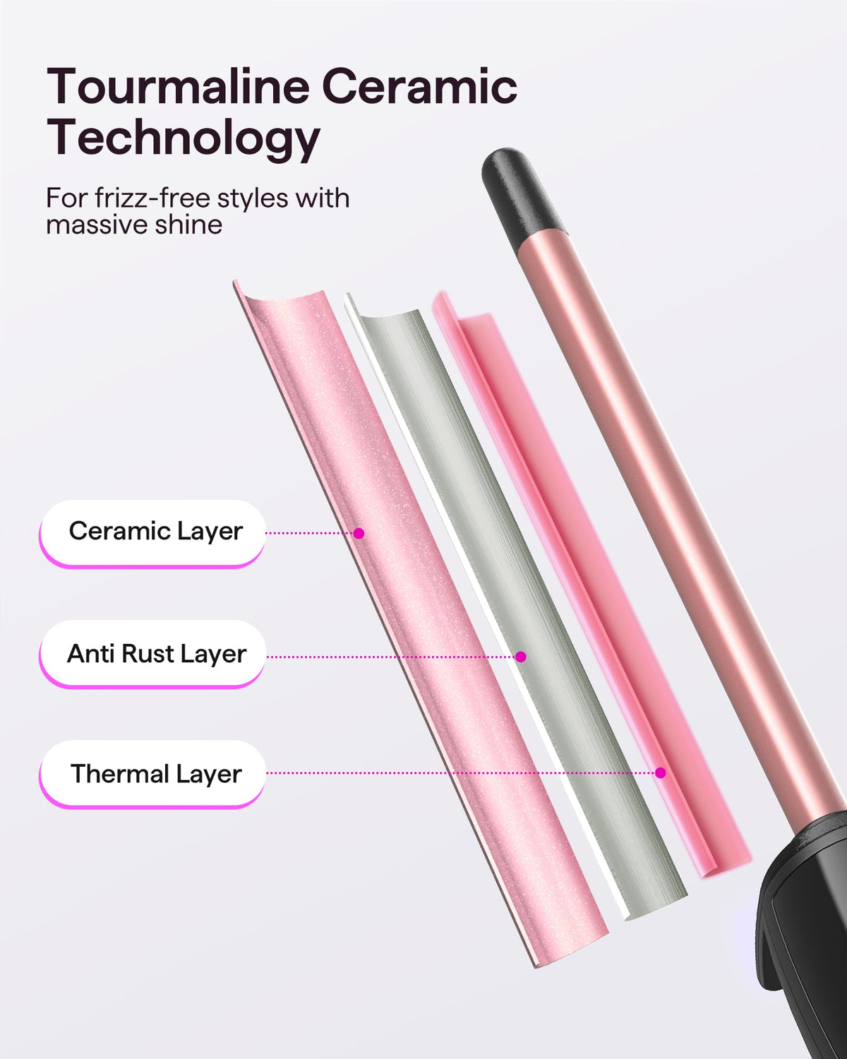 Wavytalk 3/8 Inch Small Curling Iron with Ceramic Barrel