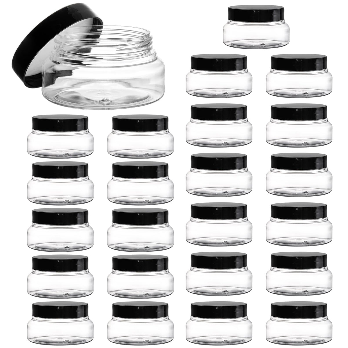 Yarlung 24 Pack 5 Oz Clear PET Plastic Jars with Lids