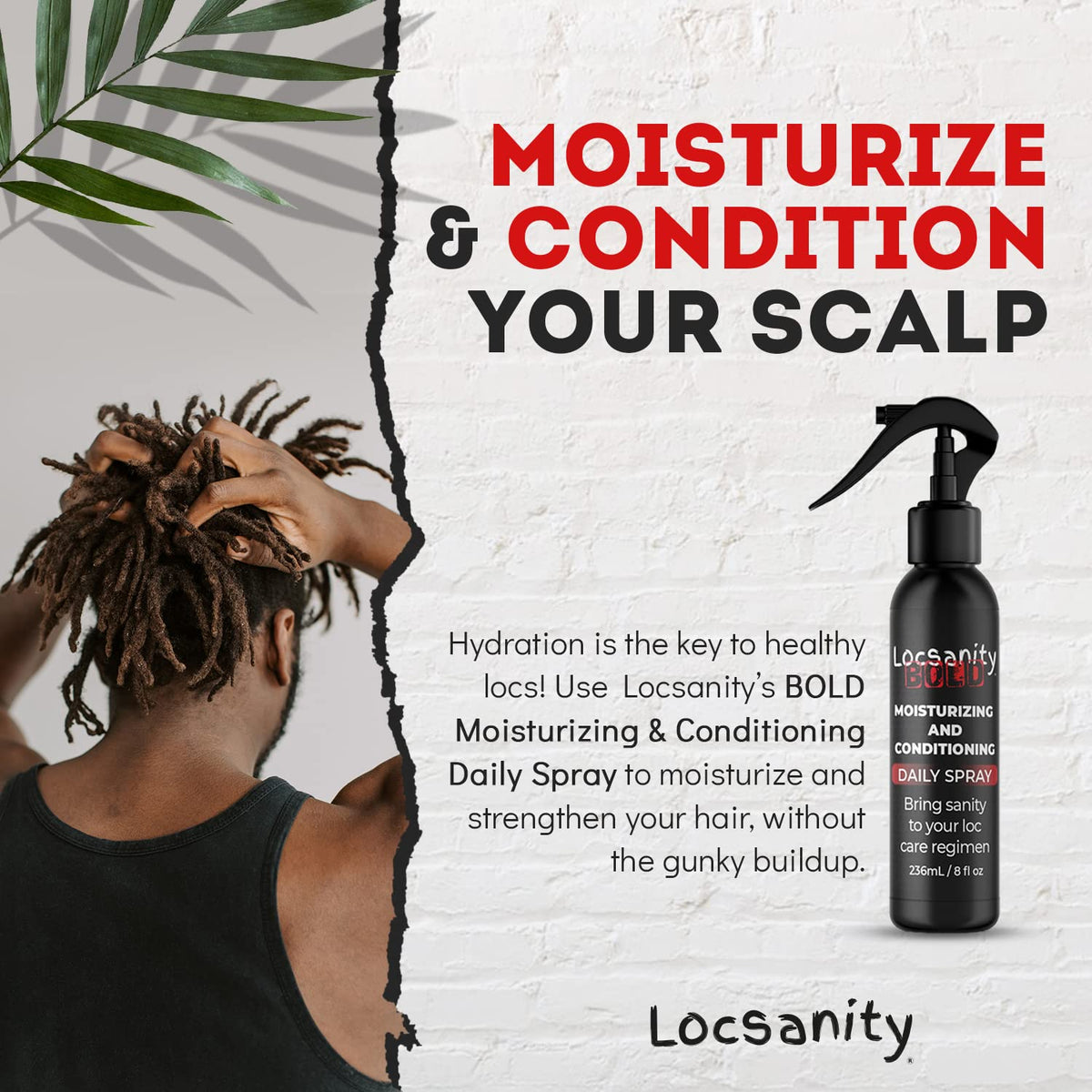 Locsanity BOLD Daily Moisturizing Loc Spray, 8 fl oz (Pack of 1)