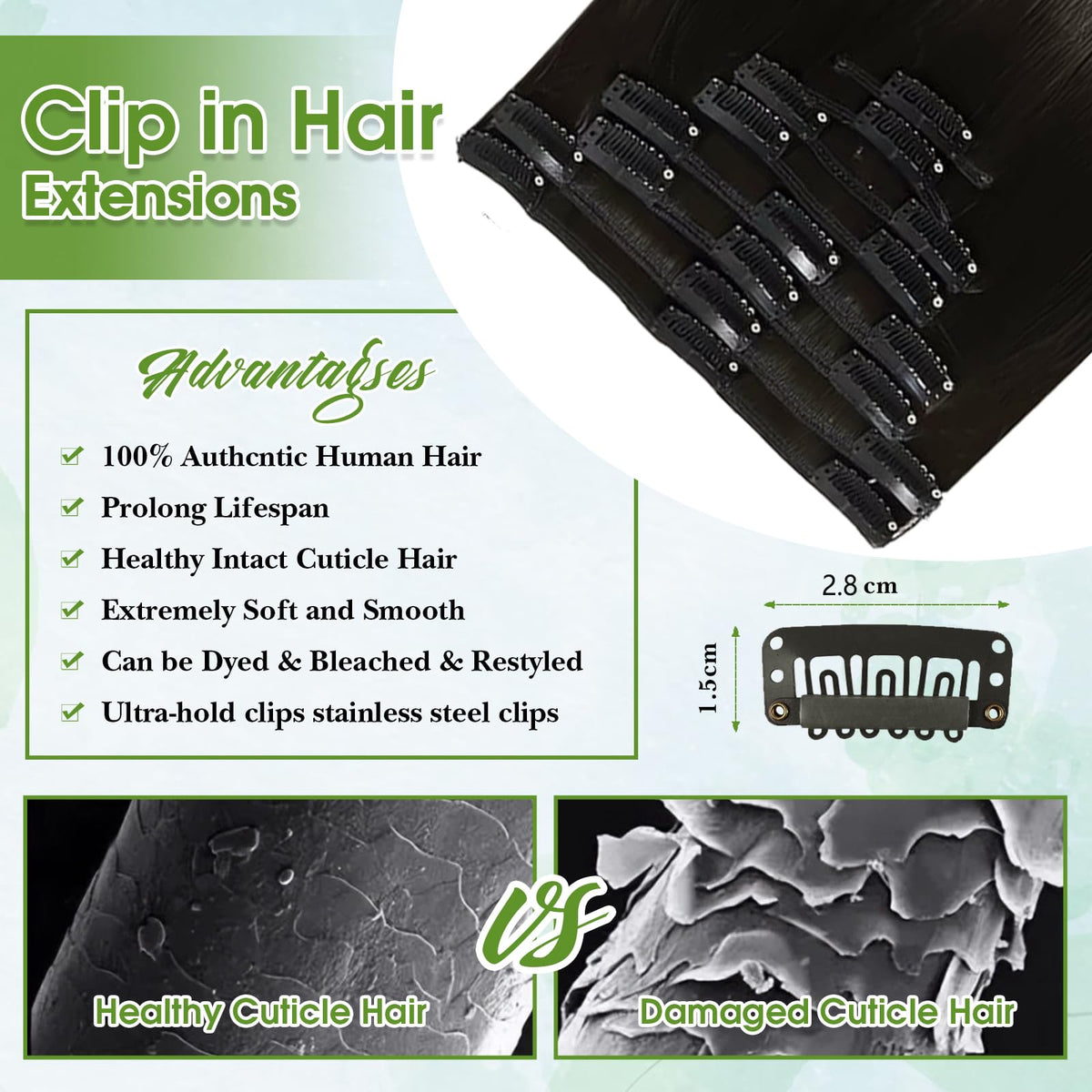 100% Virgin Human Hair Clip-In Extensions
