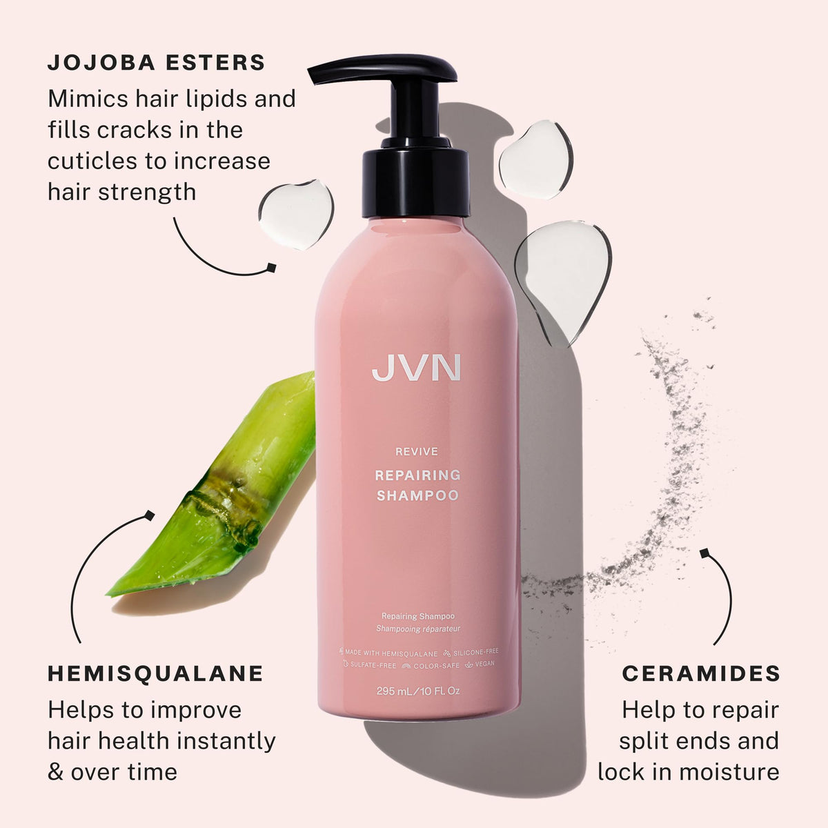 JVN Revive Repairing Shampoo for Damaged, Fragile & Color-Treated Hair