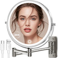 Vesaur 9-Inch Wall-Mounted Lighted Makeup Mirror, 1X/20X, 3-Color LED