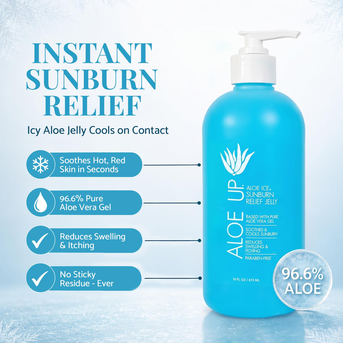Aloe Up 96.6% Pure Aloe Vera Gel for After-Sun Skin Relief