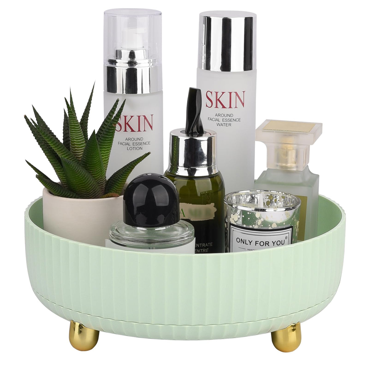 360 Rotating Makeup and Perfume Organizer Tray