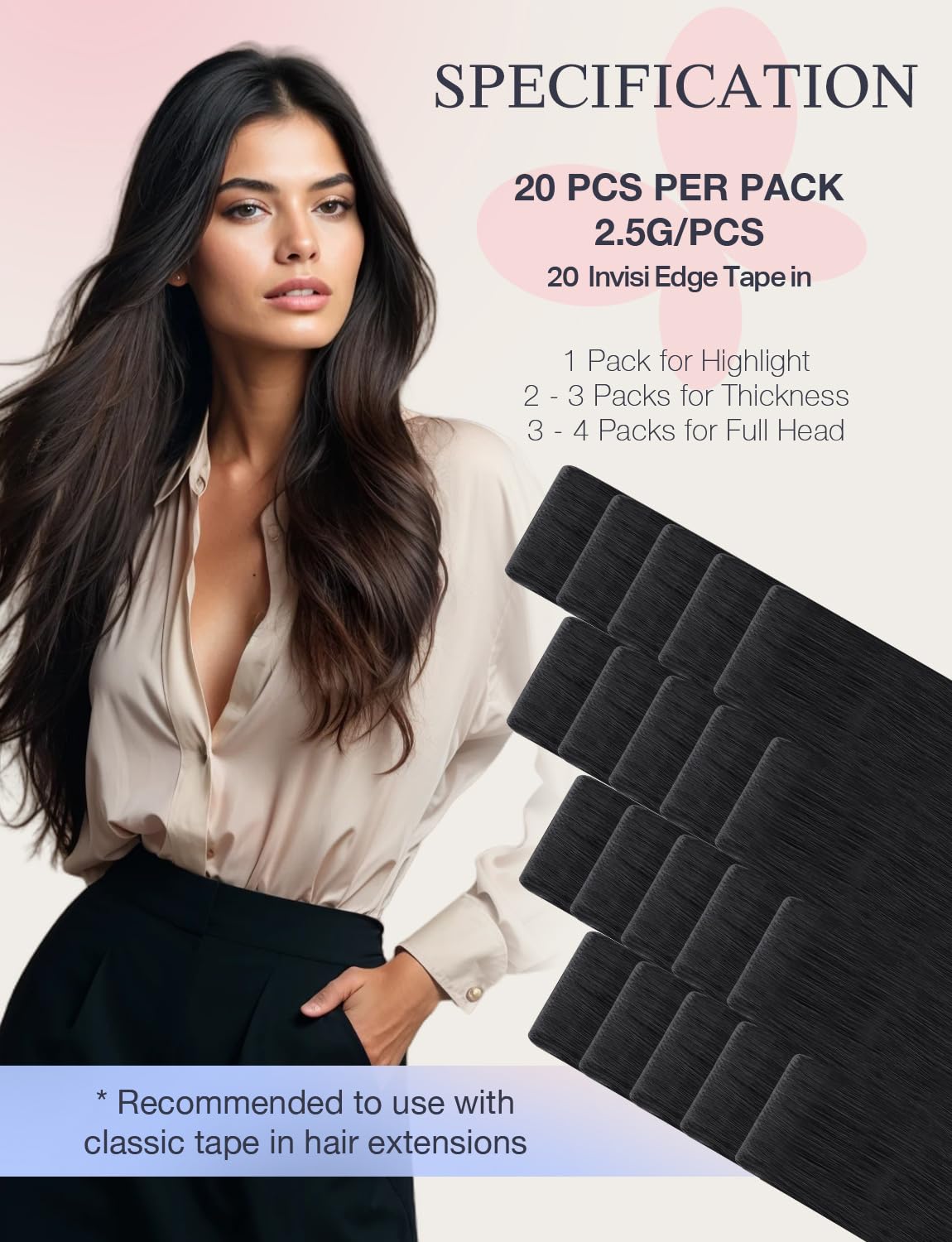 DOORES Invisible Edge Tape-In Virgin Human Hair Extensions