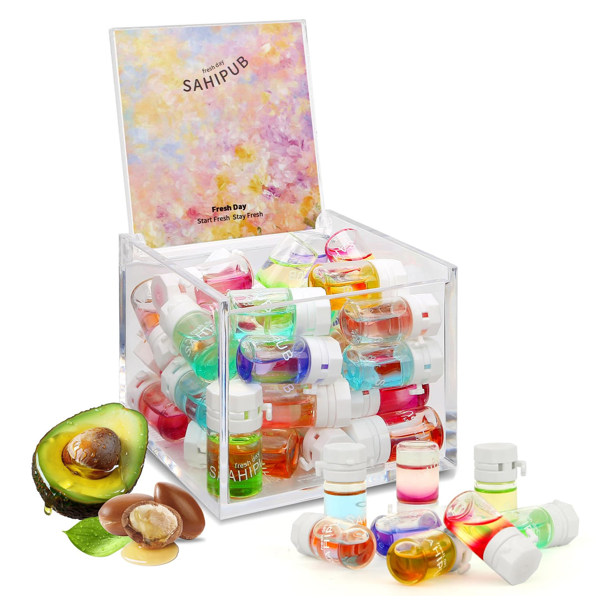 Hair Perfume Oil Gift Set, 40 Mini Bottles with 10 Scents