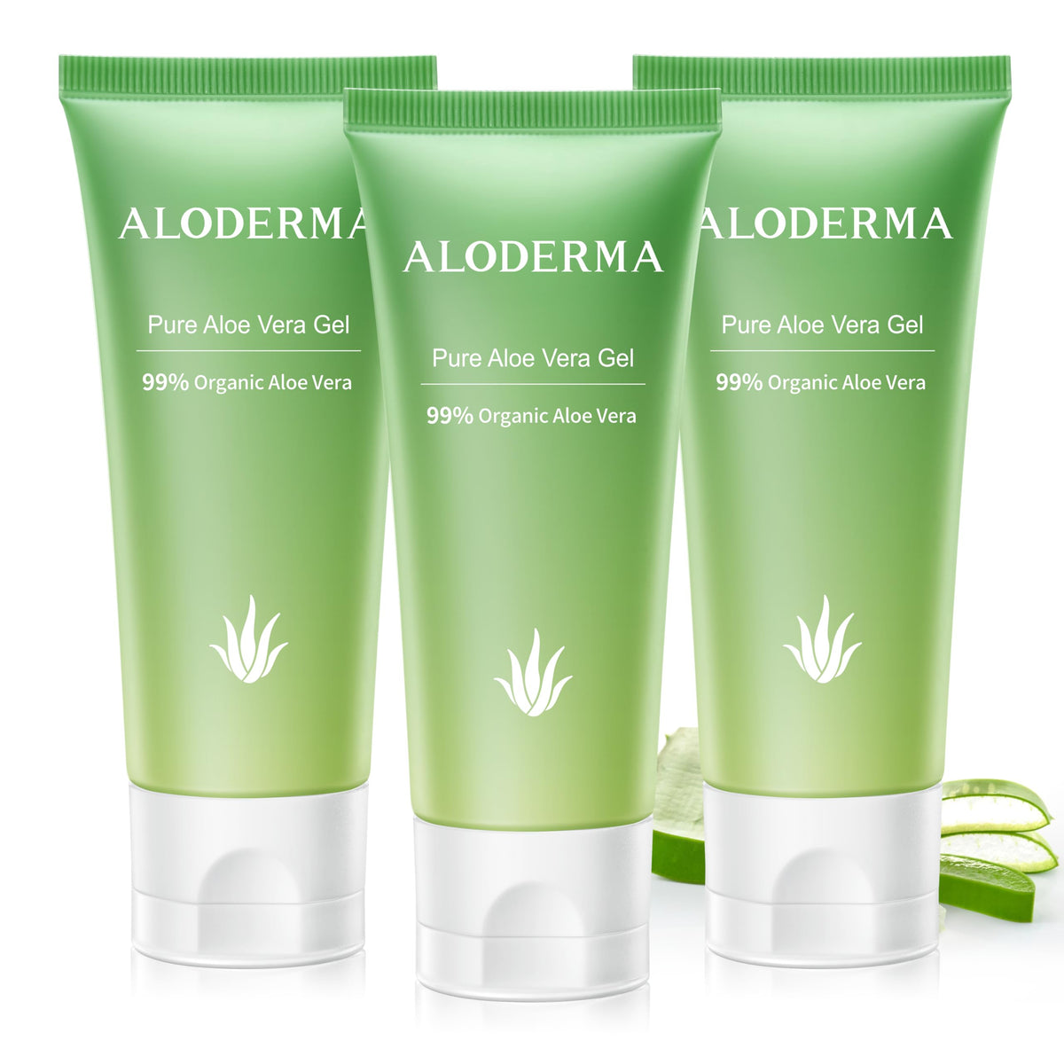 Aloderma USDA Organic Aloe Vera Gel, Unscented Hydrating Skin Care