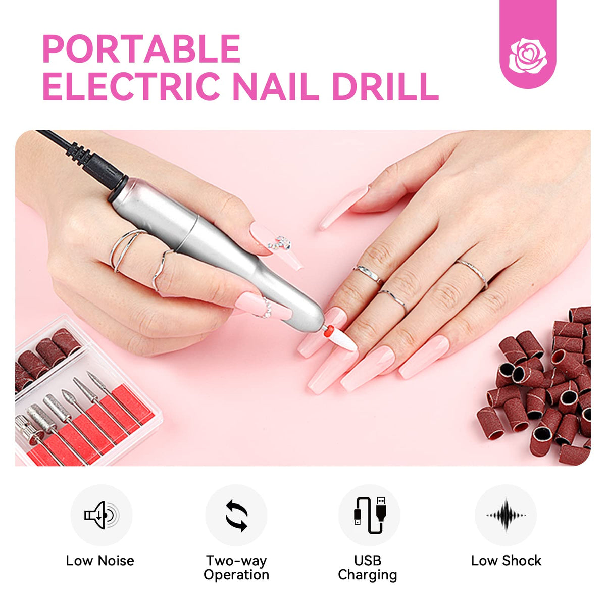SAVILAND Acrylic Nail Kit with 0.5 oz Powder, 50 ml Liquid and Drill