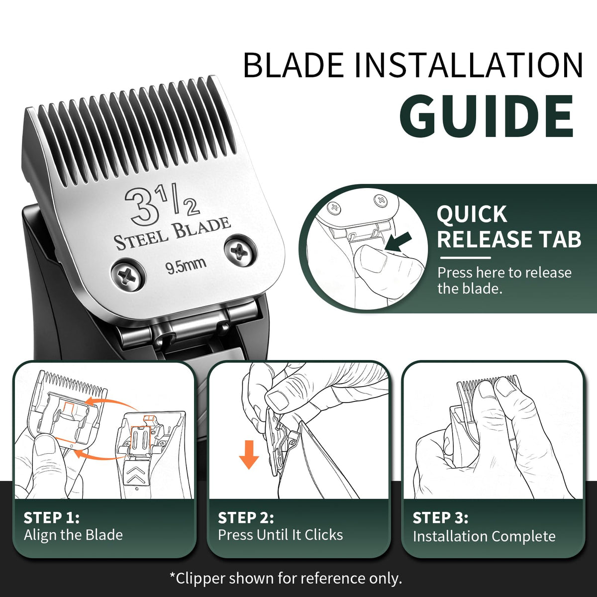 Steel Replacement Detachable Clipper Blade for Hair Styling