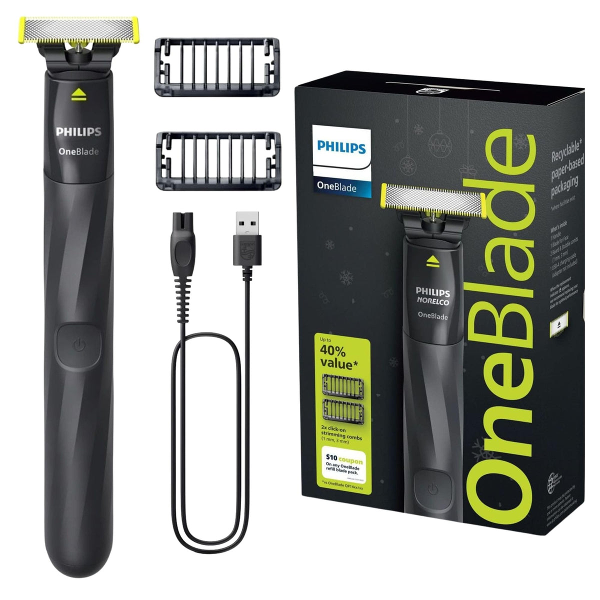 Philips OneBlade Face Trimmer and Shaver with Waterproof Body