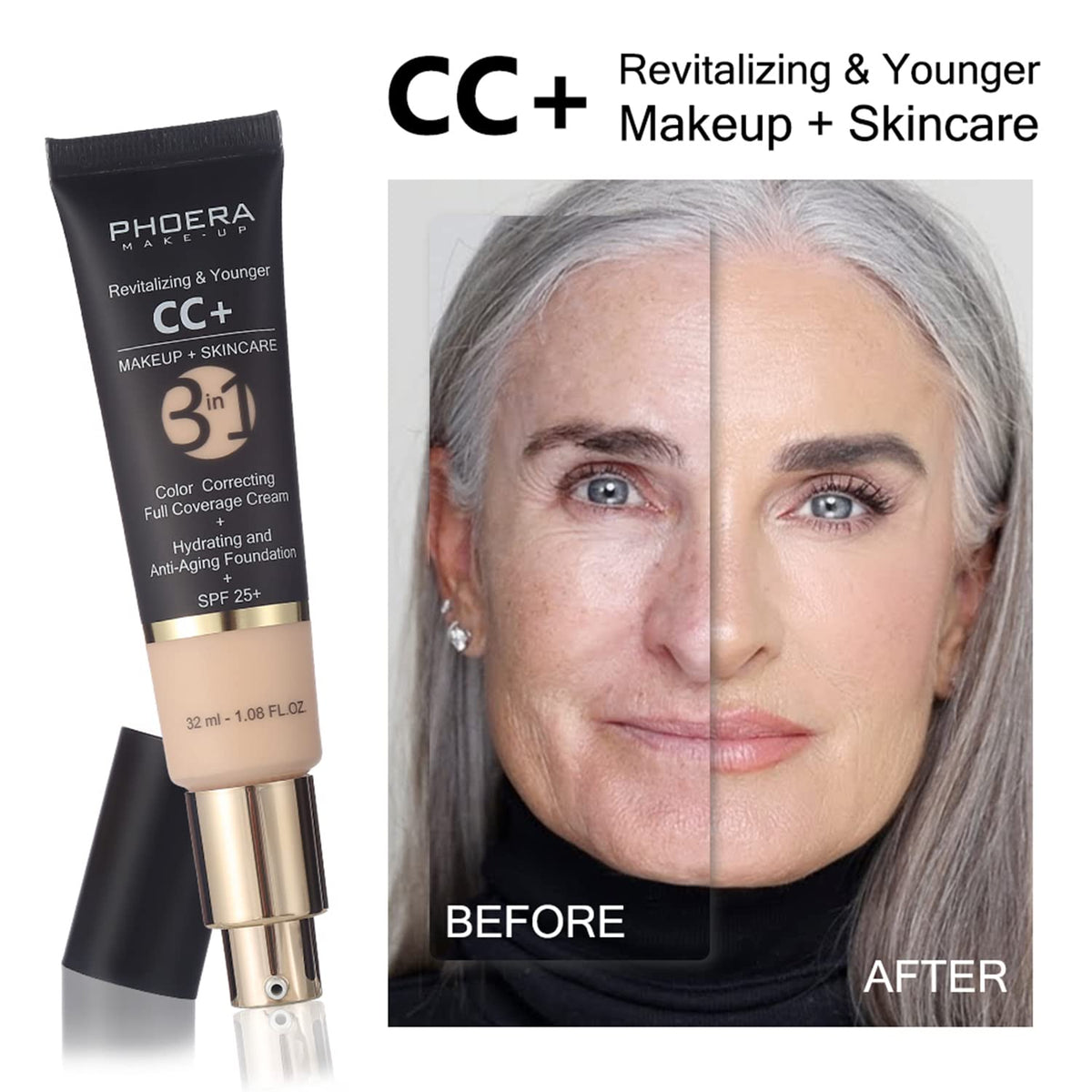 PHOERA CC+ Cream Full-Coverage Color Correcting Foundation
