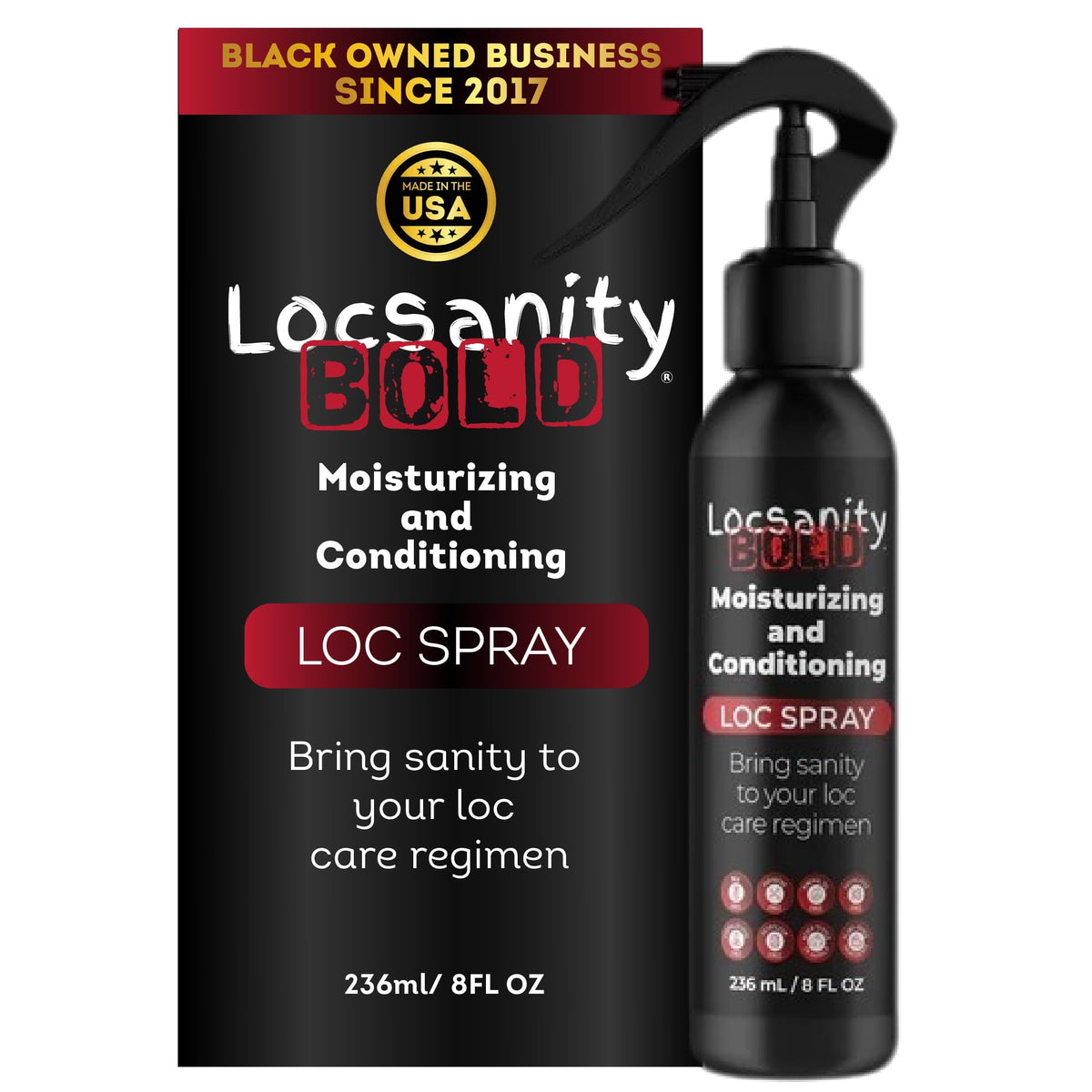 Locsanity BOLD Daily Moisturizing Loc Spray, 8 fl oz (Pack of 1)