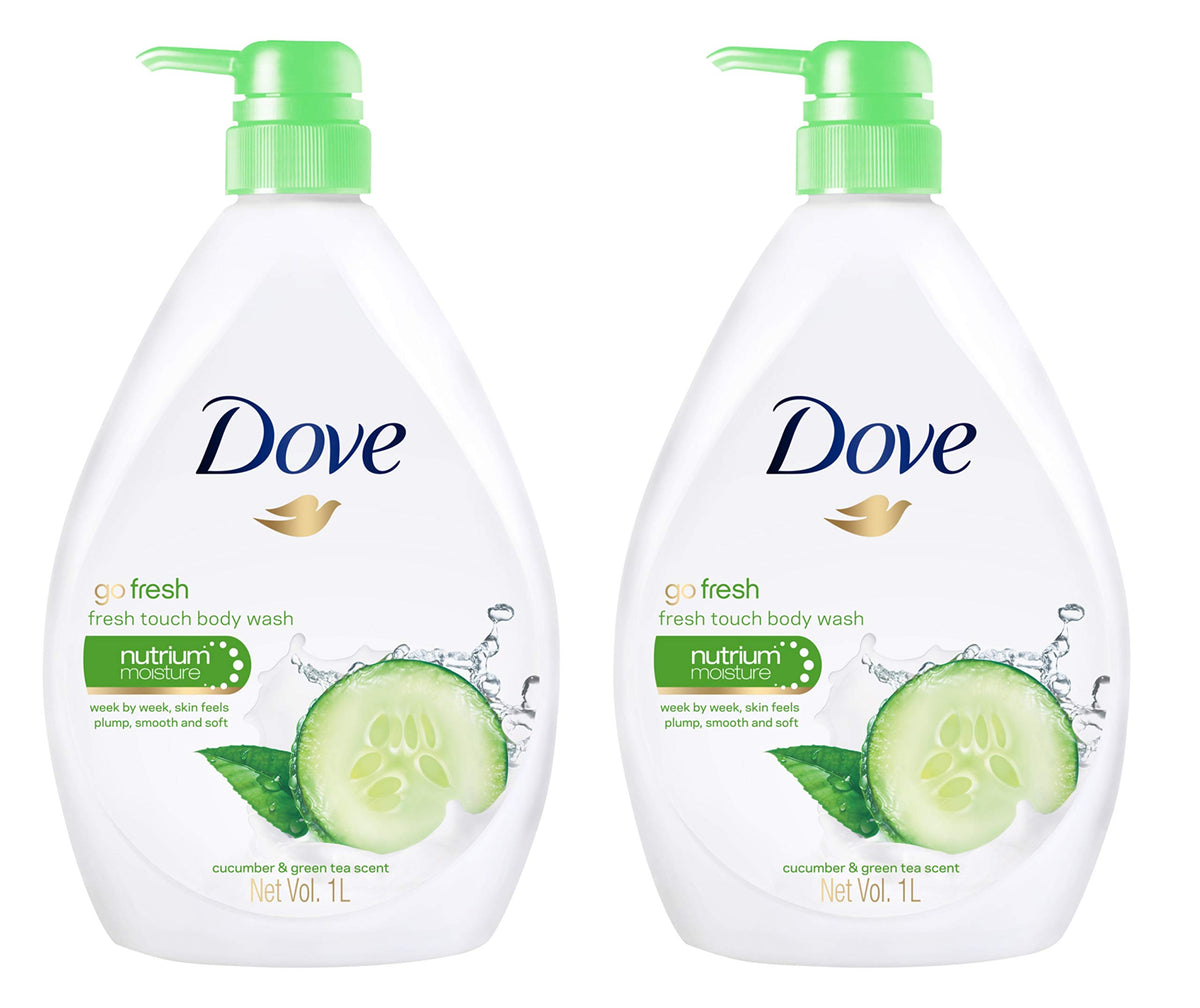 Dove Go Fresh Nourishing Body Wash, Cucumber and Green, 33.8 fl oz 2-Pack