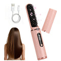 Cordless Hair Straightener Brush with Negative Ion Ceramic Bristles