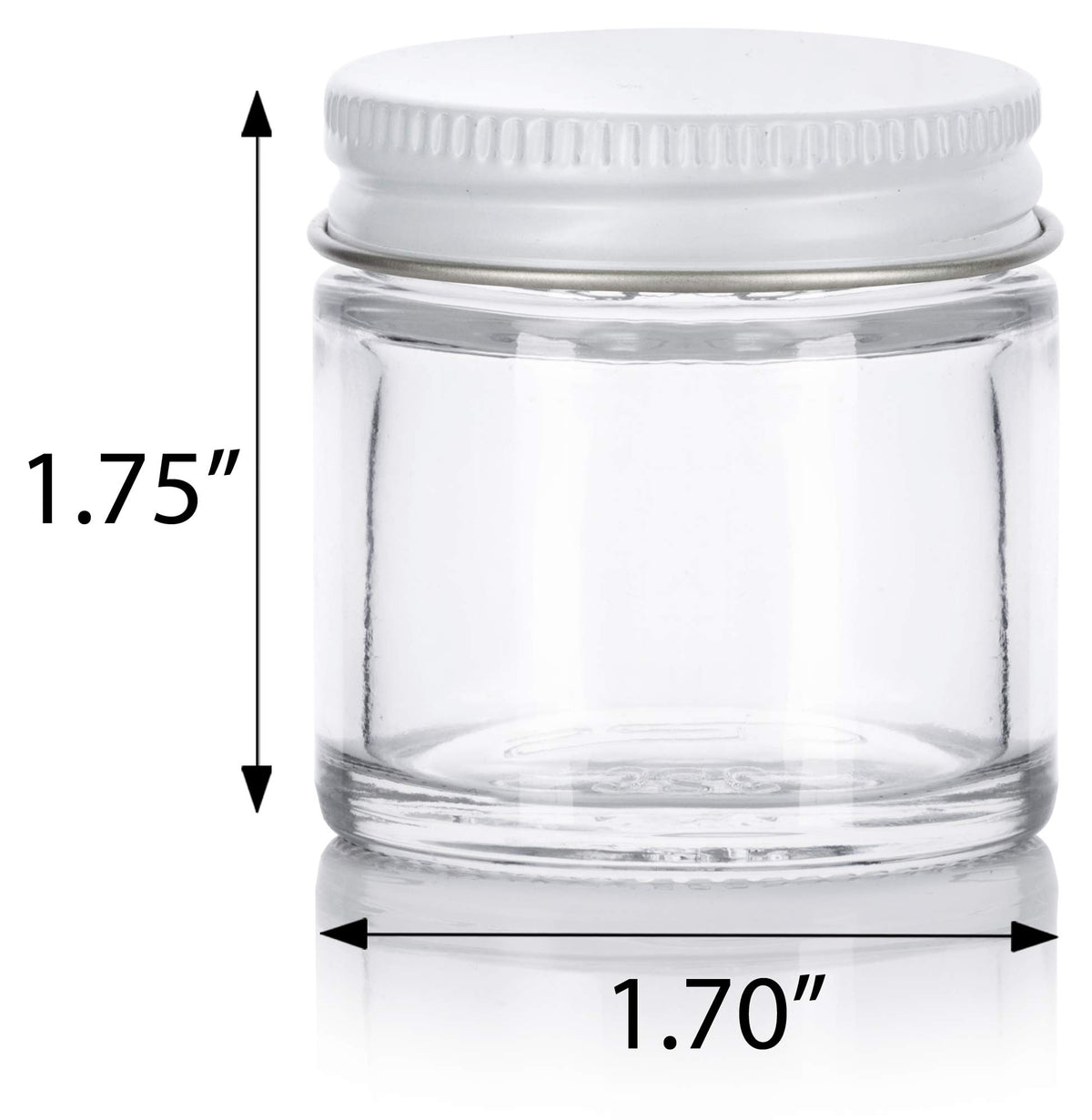 1 oz / 30 ml Clear Glass Jars with White Airtight Lids, 12 Pack