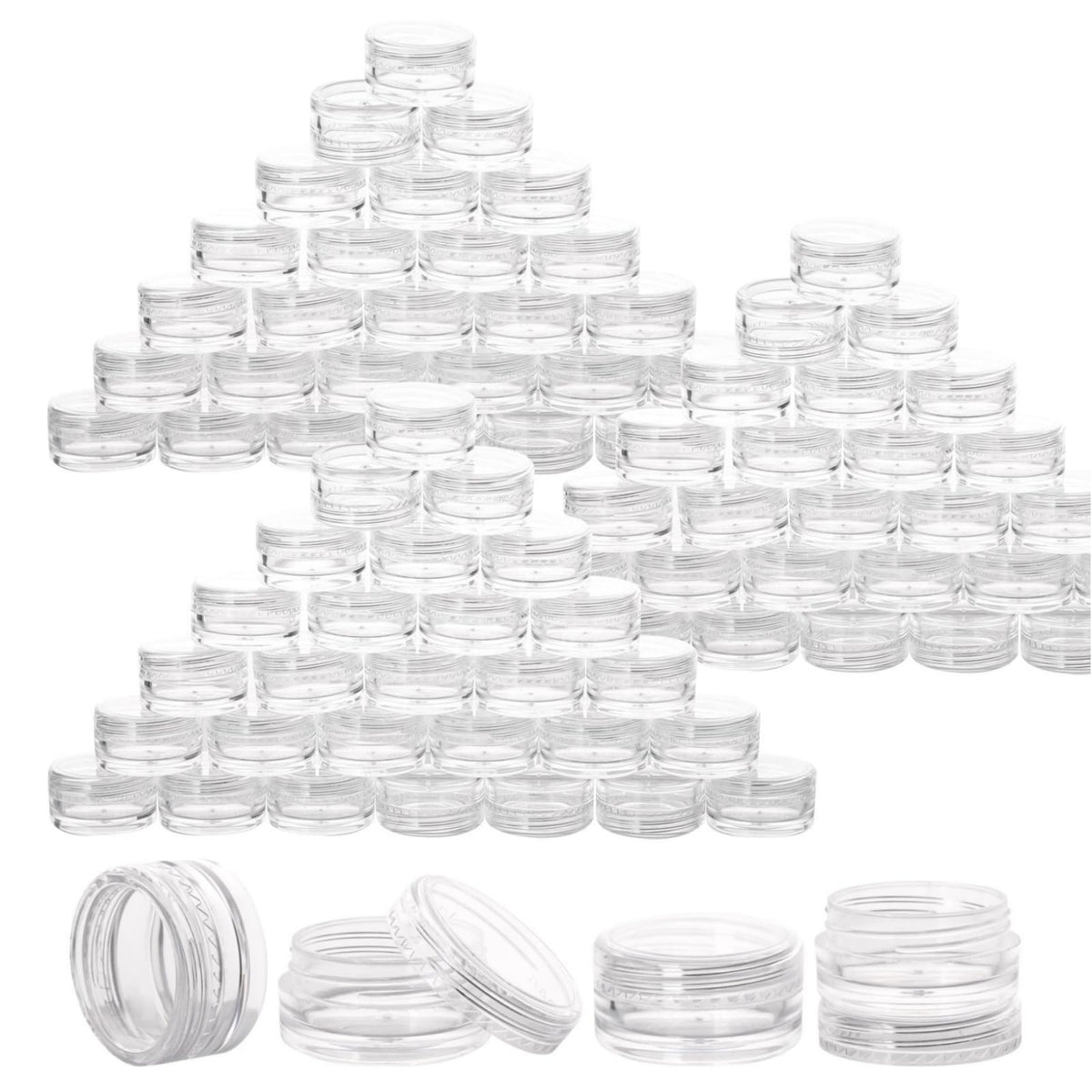 Plastic Sample Containers with Lids - Empty Cosmetic Jars