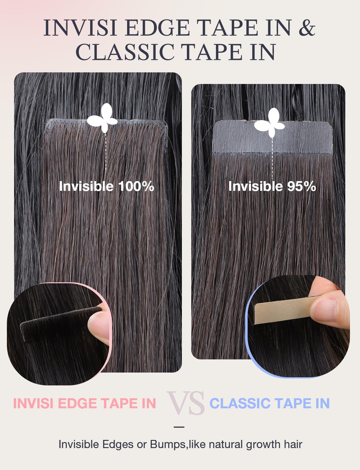 DOORES Invisible Edge Tape-In Virgin Human Hair Extensions