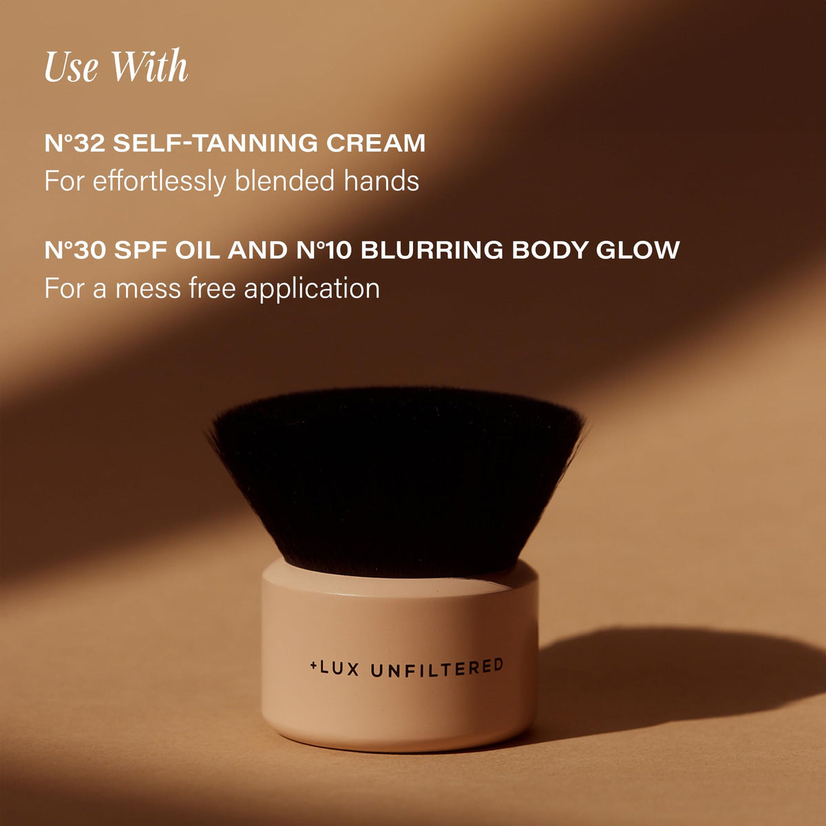 + Lux Unfiltered Self-Tanner Body Brush, Kabuki Applicator