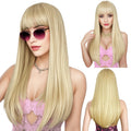 Long Straight Synthetic Wig with Bangs