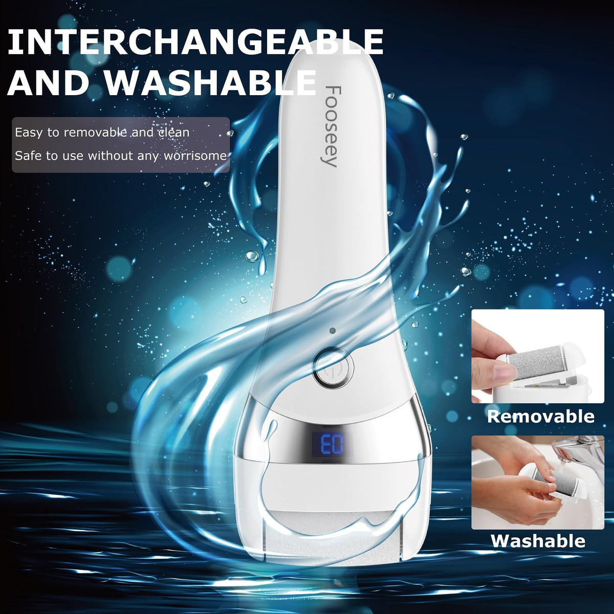Upgraded Electric Foot Callus Remover, Rechargeable Waterproof Foot File