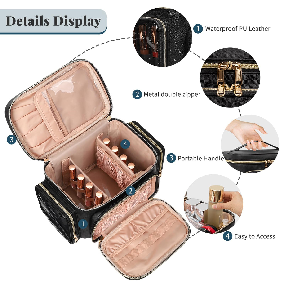 Bagmoly Makeup Bag Cosmetic Travel Organizer