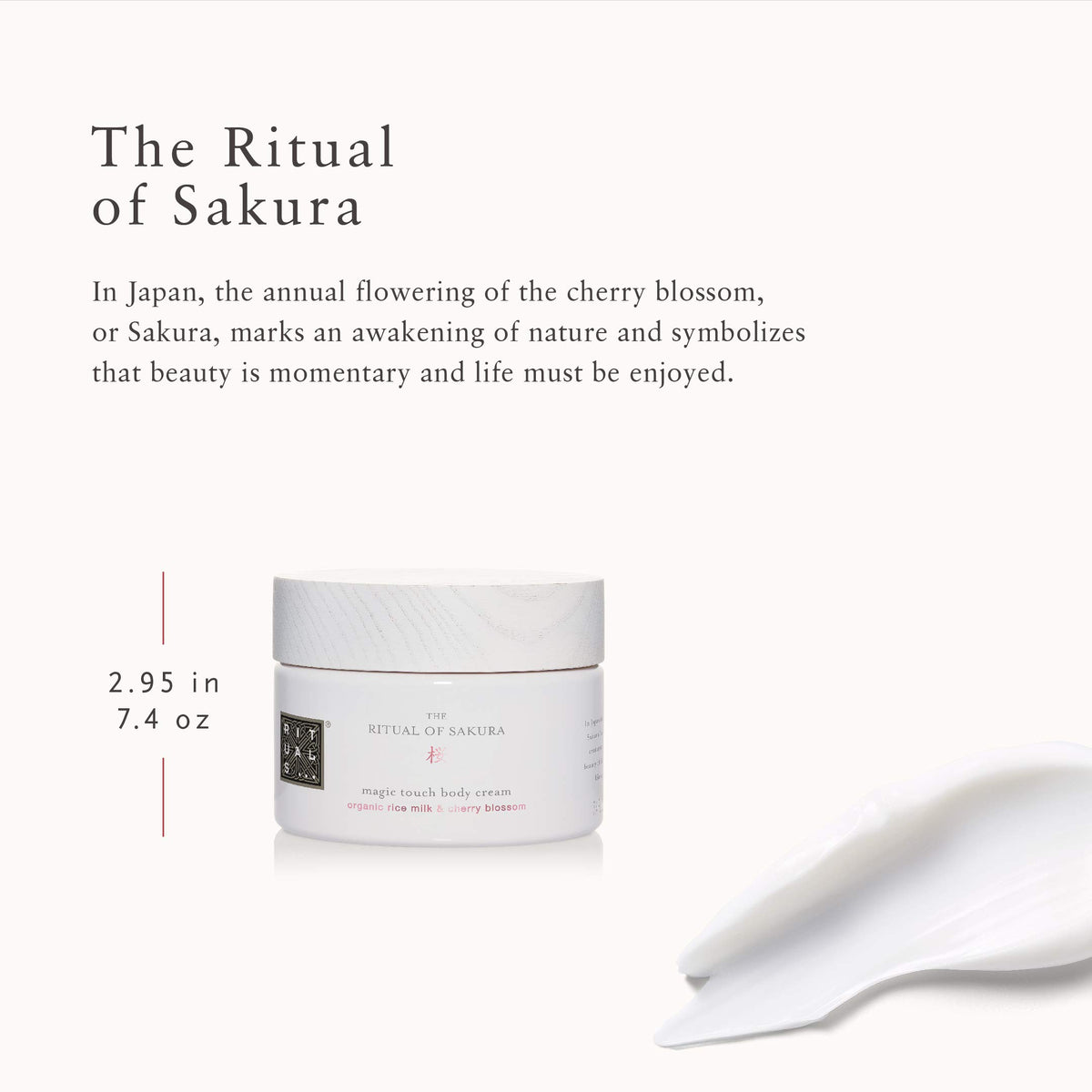 RITUALS Sakura Renewing Body Cream with Rice Milk & Cherry Blossom, 7.4 fl oz