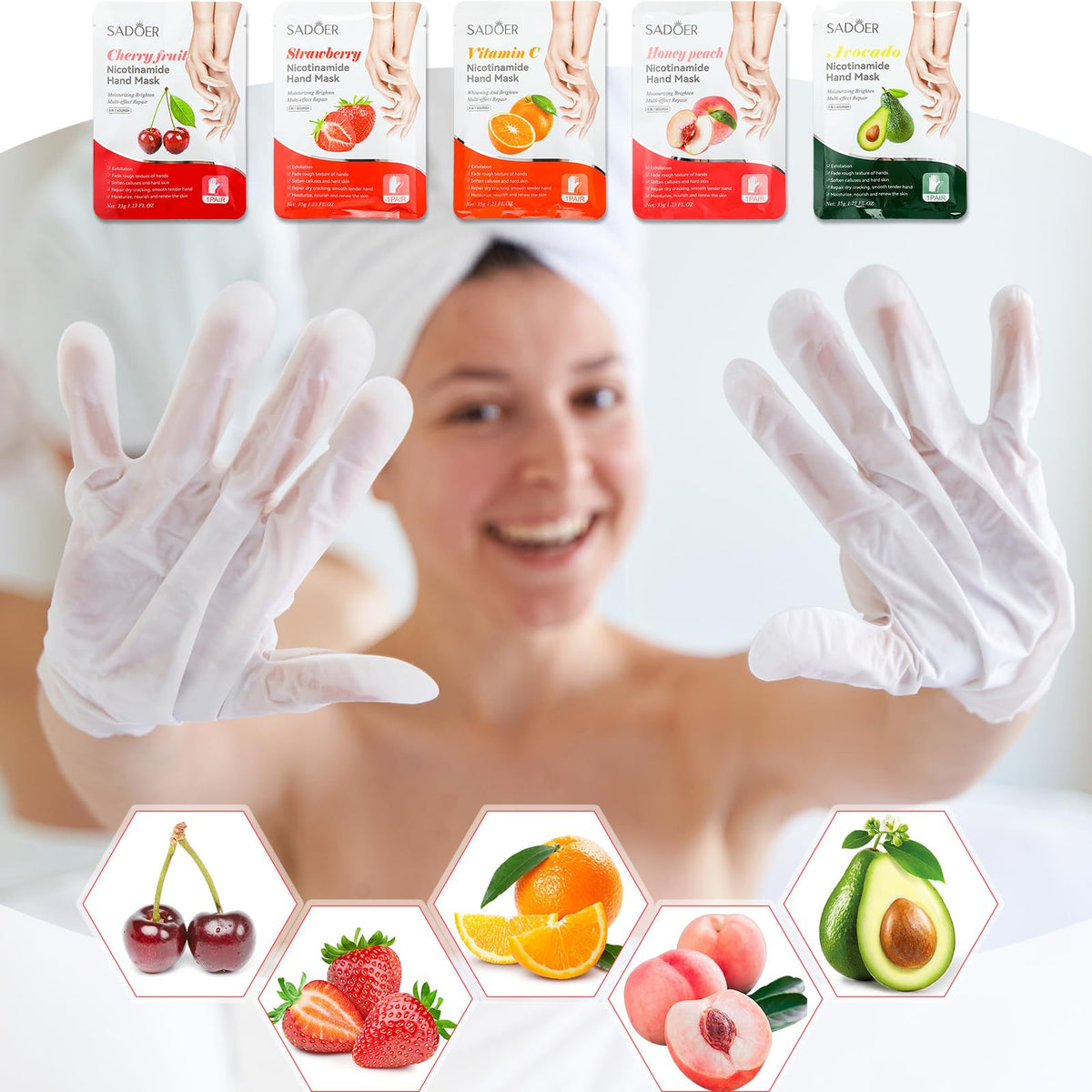 Fruits Hand and Foot Care Masks, Hydrating Skin Treatment Set