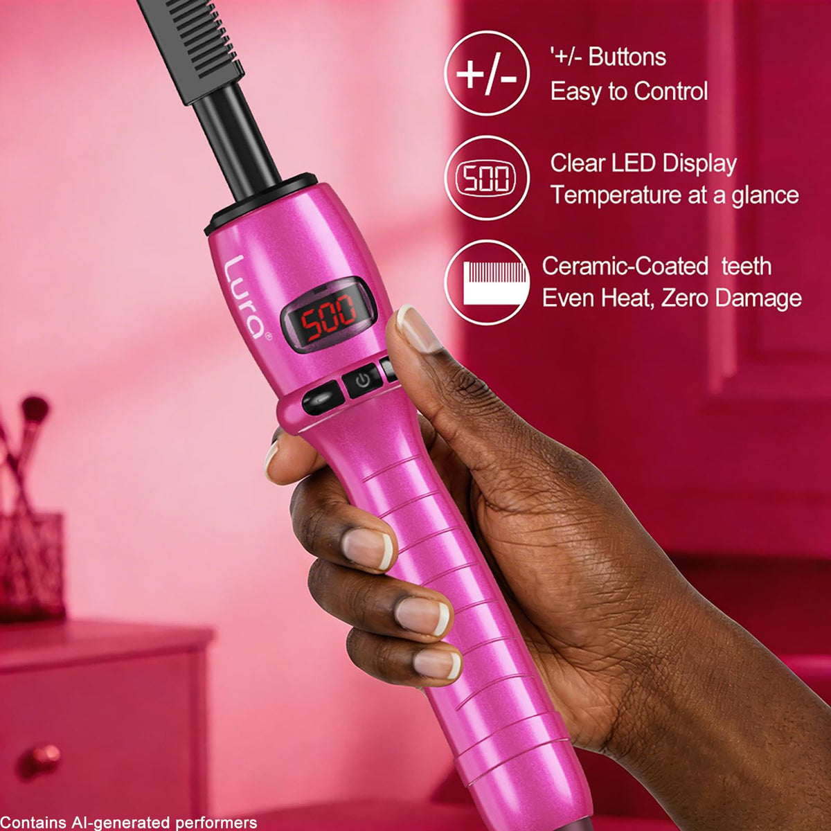LURA Electric Hot Comb for Wigs and Curly, Coily Hair