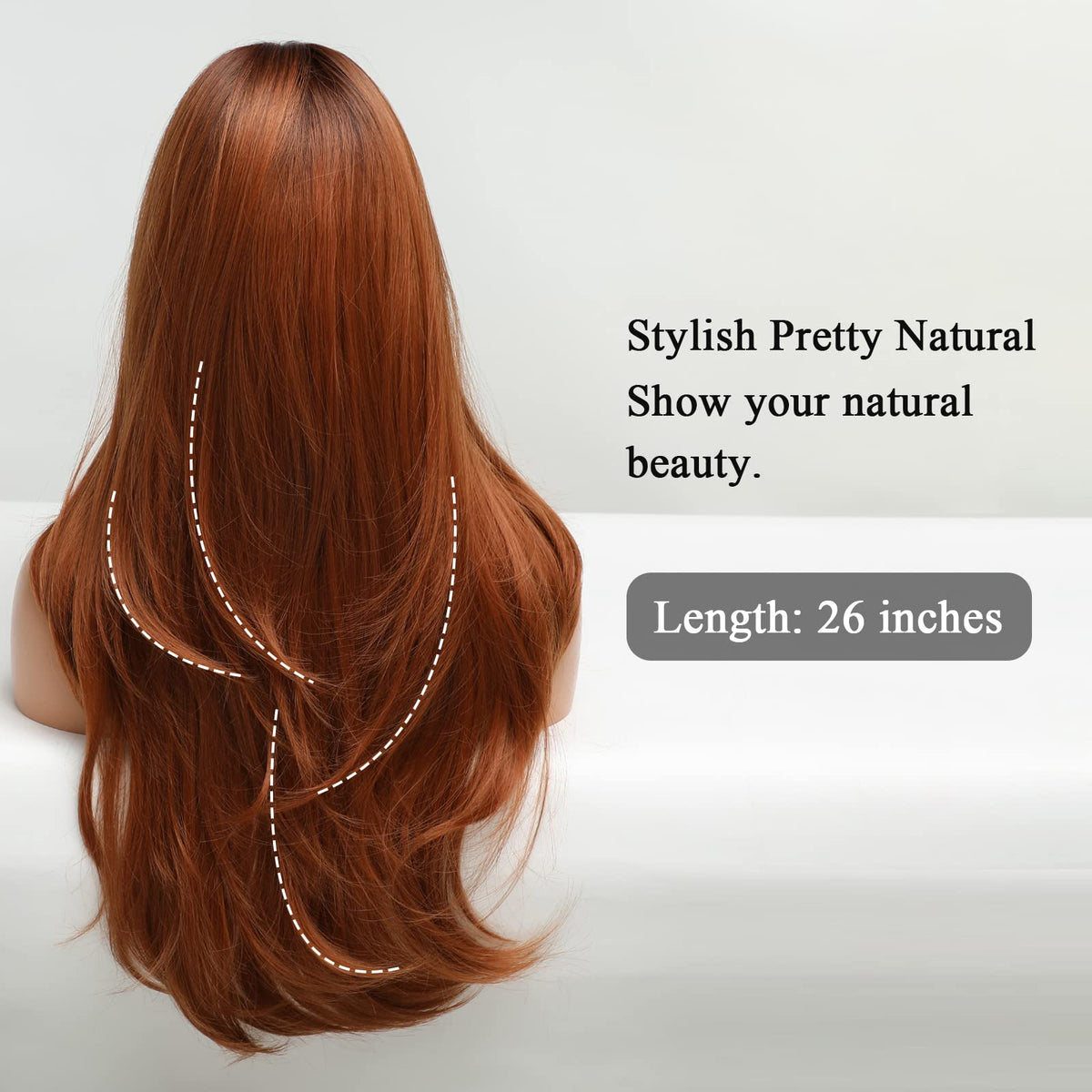 HAIRCUBE Long Layered Curly Synthetic Wig with Bangs