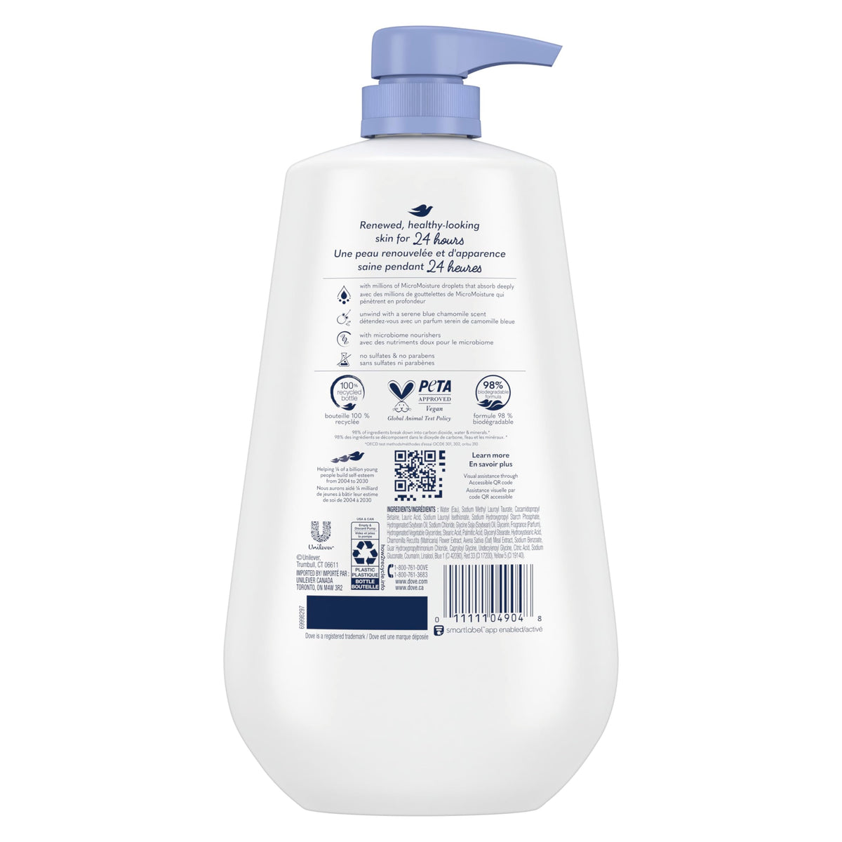 Dove Anti-Stress Body Wash 3 Count, Blue Chamomile & Oat Milk