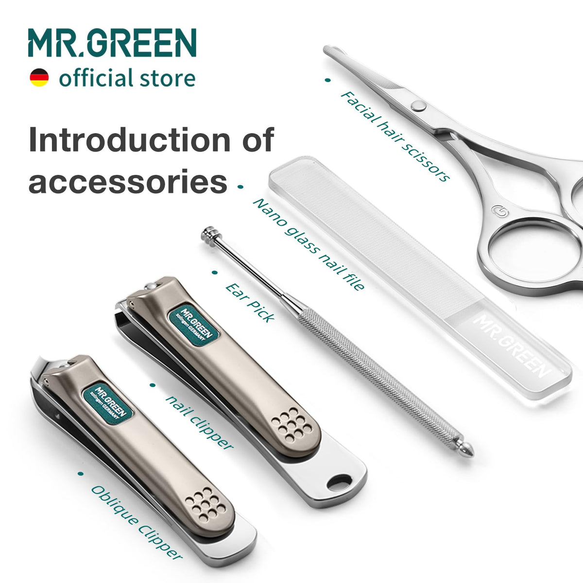 MR.GREEN Manicure Set with PU Leather Case