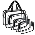4-Pack Large Clear Toiletry Organizer Bags with Handle