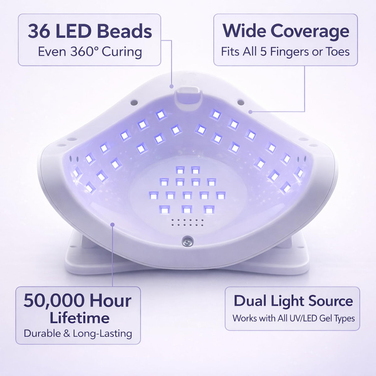 120W UV LED Nail Lamp for Gel Nails with 4 Timers and Auto Sensor