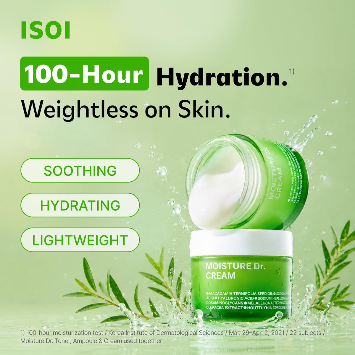 ISOI Dr. Soothing Cream Korean Face Moisturizer with Hyaluronic Acid