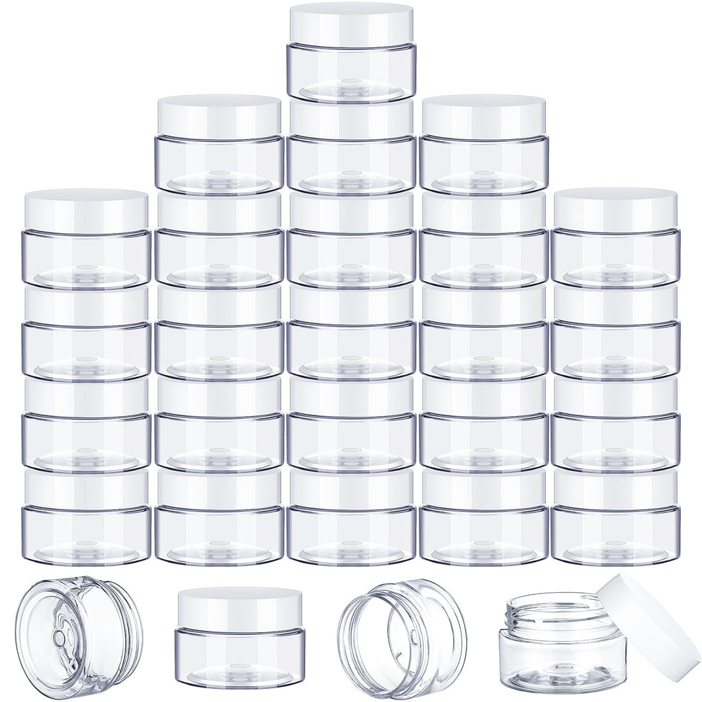 Empty Plastic Storage Jars with Lids, Round Leakproof Travel Containers