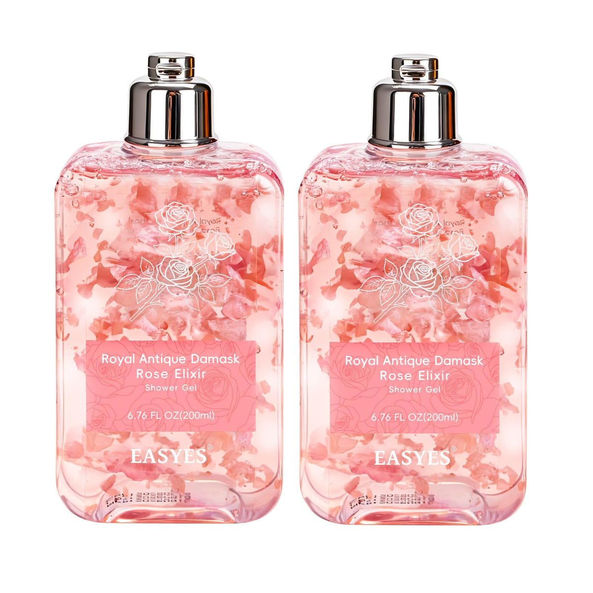 Rose Essence Body Wash with Real Rose Petals, Hyaluronic Acid & Ceramides