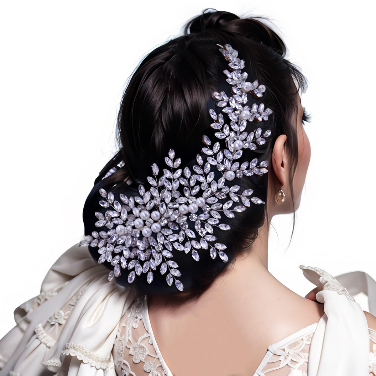 Crystal Pearl and Rhinestone Bridal Hair Comb for Women and Girls