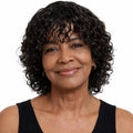 Short Glueless Human Hair Wig with Bangs