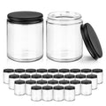 Clear 8 oz Glass Jars with Lids, 30 Pack Candle and Storage Containers