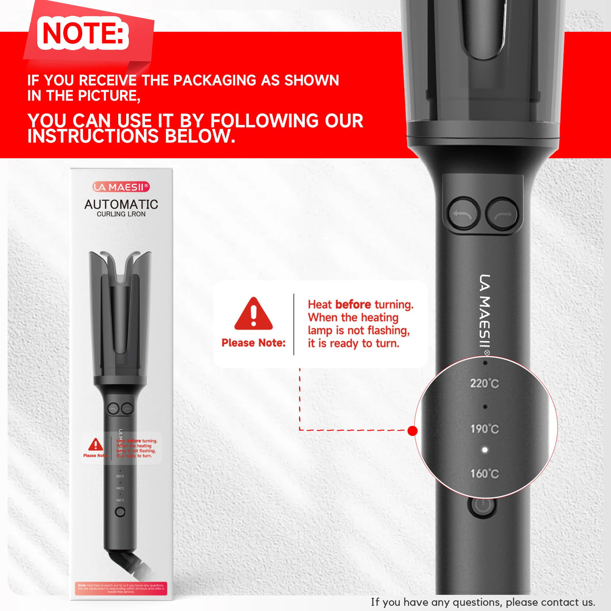 LA MAESII 1-Inch Automatic Rotating Curling Iron