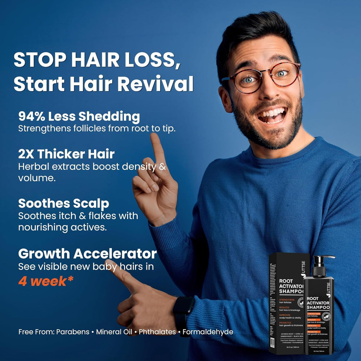 Root Activator Hair Growth Shampoo for Thinning Hair