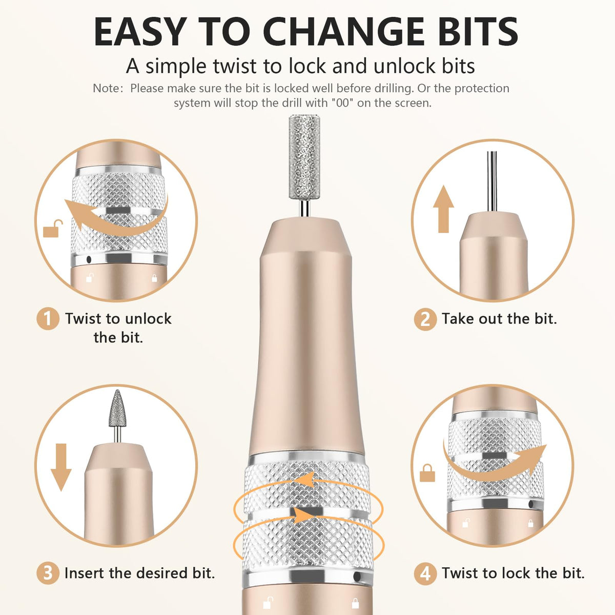 Kredioo Professional Electric Nail Drill Machine Kit, 35000 RPM