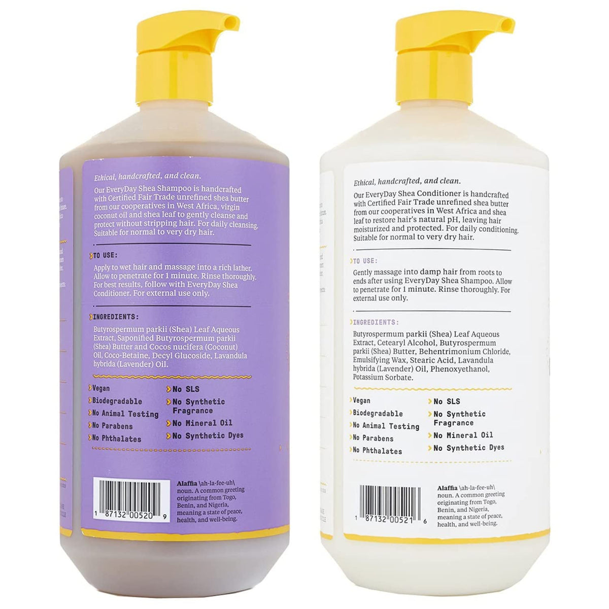 Alaffia EveryDay Shea Lavender Sulfate-Free Shampoo and Conditioner Set