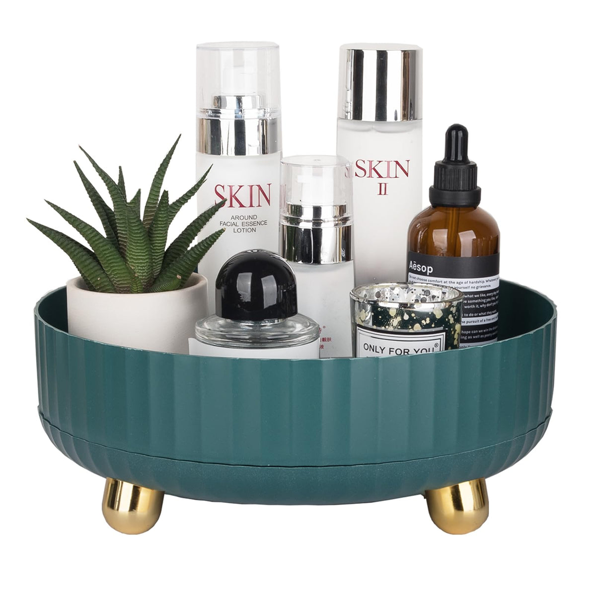 360 Rotating Makeup and Perfume Organizer Tray