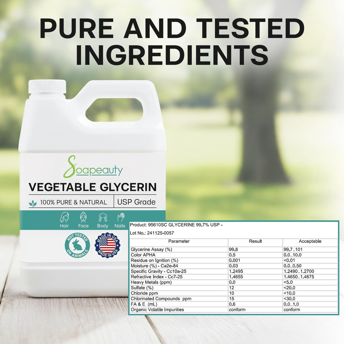 SoapBeauty Pure Vegetable Glycerin USP Grade for Skin, Hair, Soap & DIY Formulations