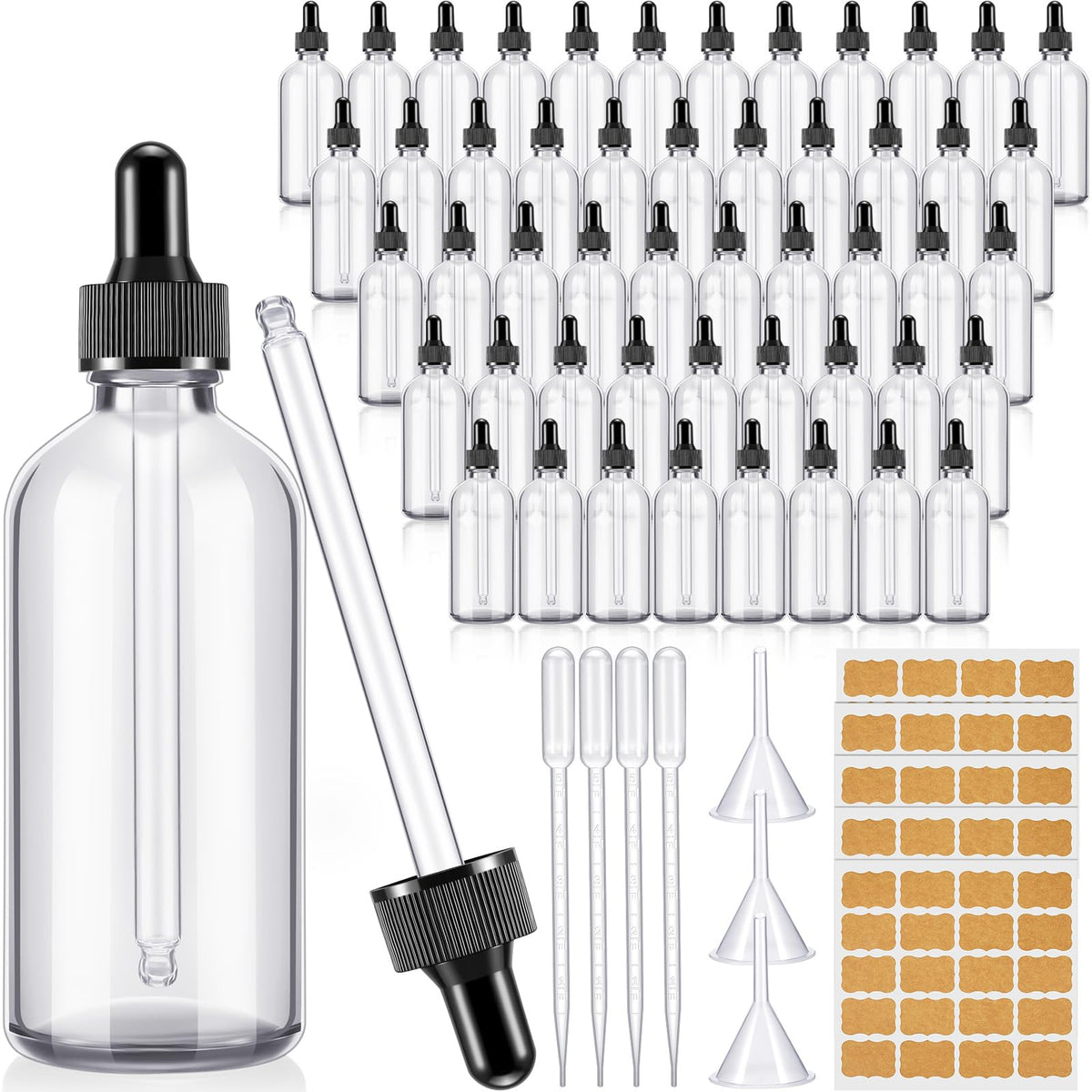 Lallisa Reusable Glass Dropper Bottles for Liquid Storage
