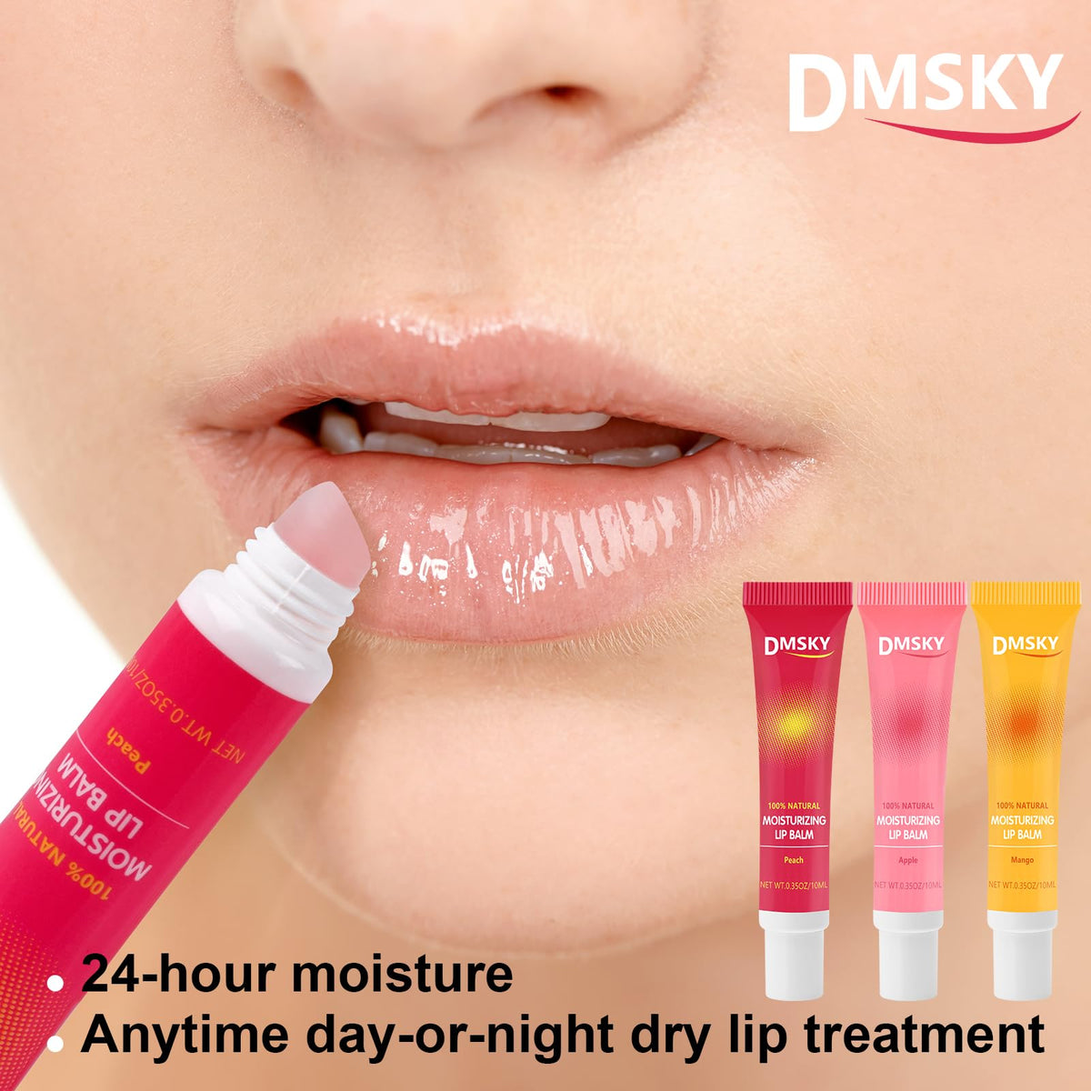 Dmsky Clear Lip Gloss Set with Shea Butter, High-Shine Moisturizing Gloss