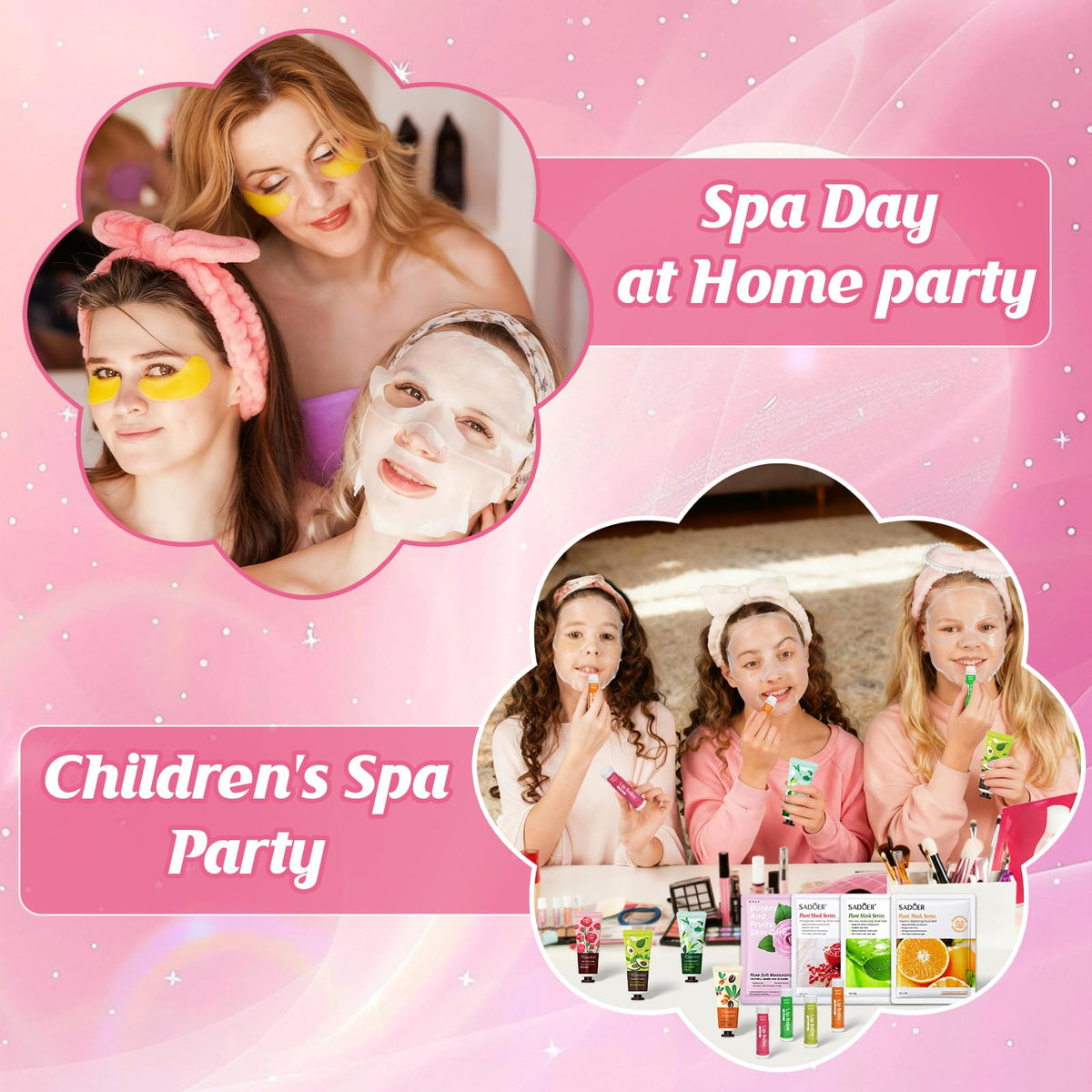 128-Piece Spa Party Supplies Kit for Girls
