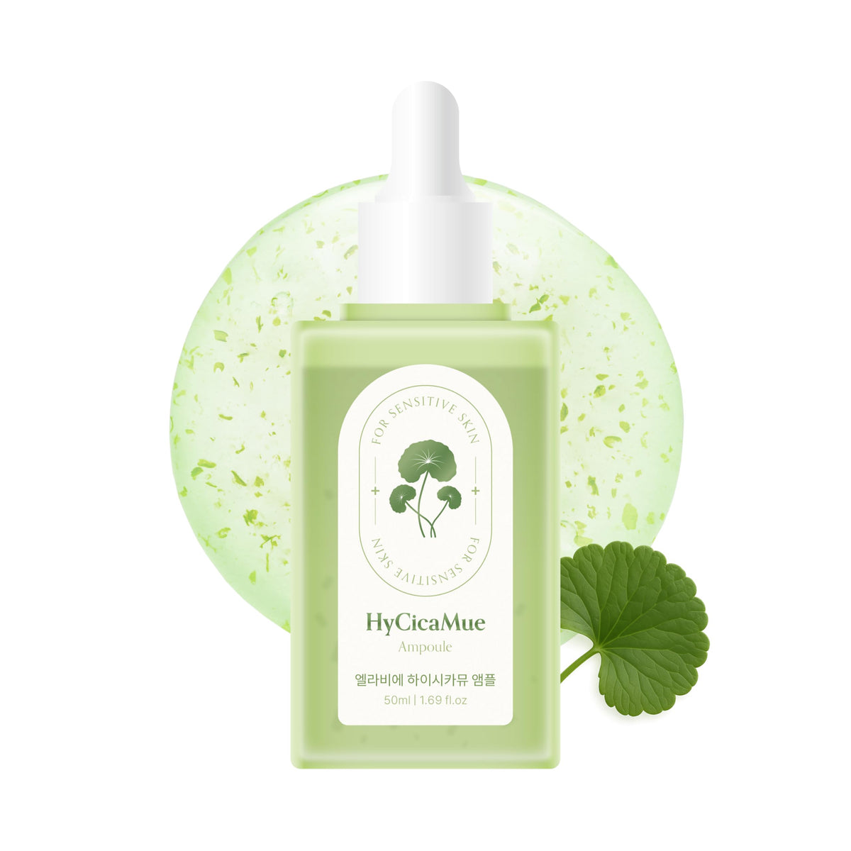 HyCicaMue Calming Facial Serum Ampoule with Cica & Hyaluronic Acid, 1.69 oz