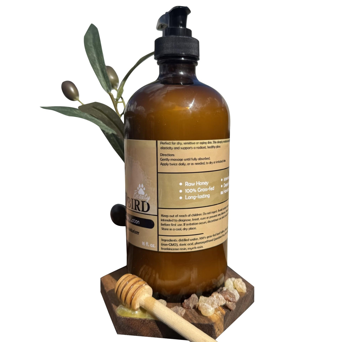 100% Grass-Fed Tallow Body and Face Lotion with Raw Honey